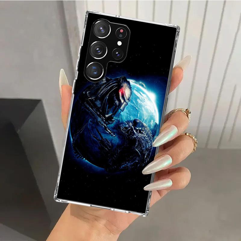 Alien Vs Predator Bemalte Handyhülle für Samsung Galaxy S26 S24 S23 Ultra S25 Edge S22 S21 Plus S20 FE + Weiche Druckschale Funda