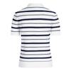 Navigare Women's Striped Knit Polo Shirt with Cutouts