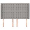 VidaXL Tête de lit avec oreilles Gris clair 147x16x118-128 cm Tissu3120012