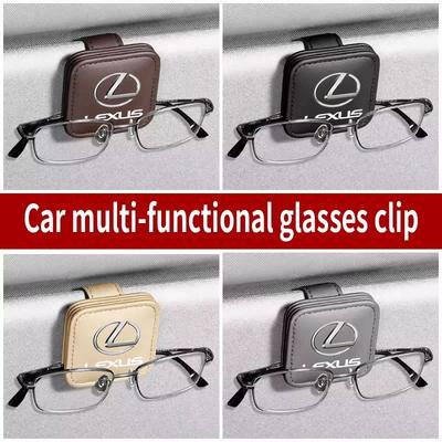 Car Sunglasses Holder Magnetic Leather Clip Ticket Holder For RX300 RX330 RX350 IS250 LX570 Is200 Is300 Ls400 Accessories