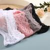 FINETOO 3PCS Women's Lace Panties Sexy Perspective Underwear Briefs Female Solid Color Hollow Out Lingerie Floral Intimates S-XL
