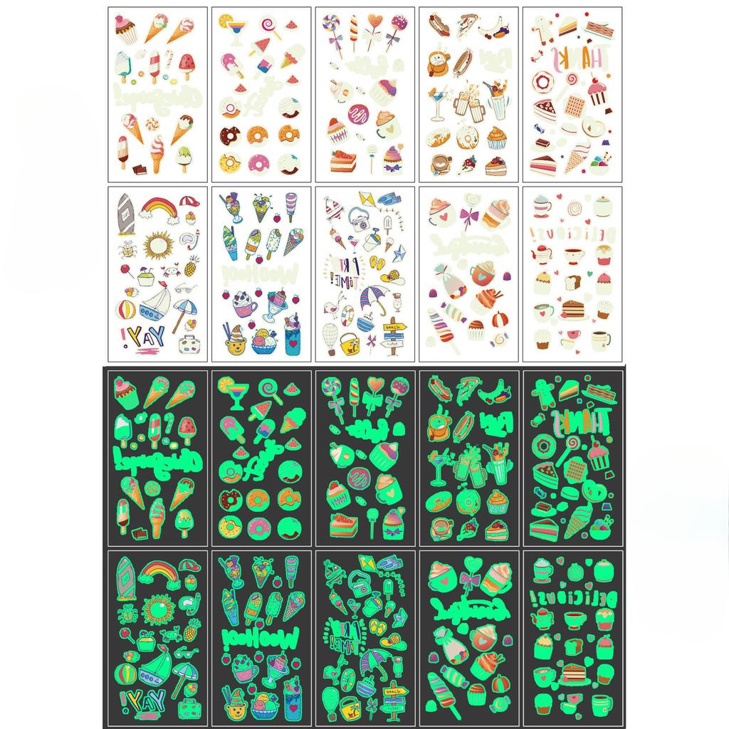 Leuchtende Halloween Tattoo Aufkleber Kinder Cartoon Feiertagsparty Lustige Arm Gesichts Tattoo Aufkleber