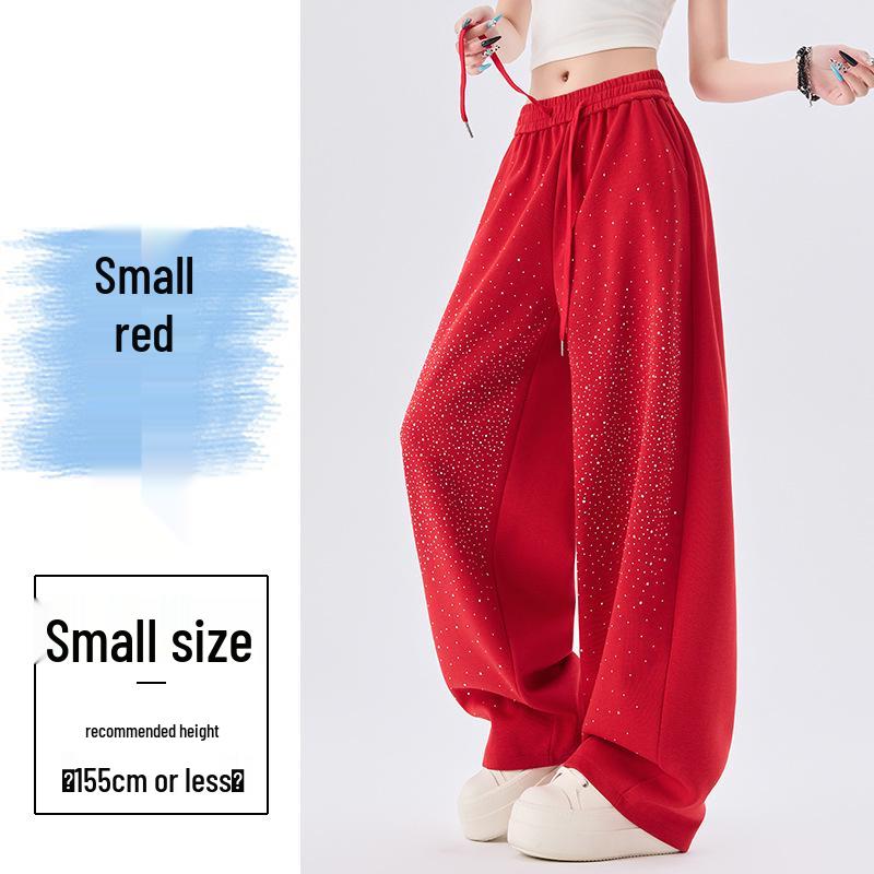 Women s Spring 2026 Rhinestone Star Lace-Up High-Waist Pants 2XL