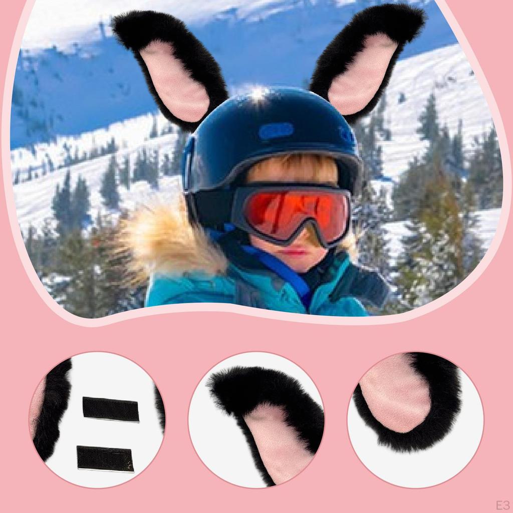 Helm Dekoration Hasenohren mit Klebe-Geschenk Dekorativ Einfach anzubringen für Outdoor-Sportarten