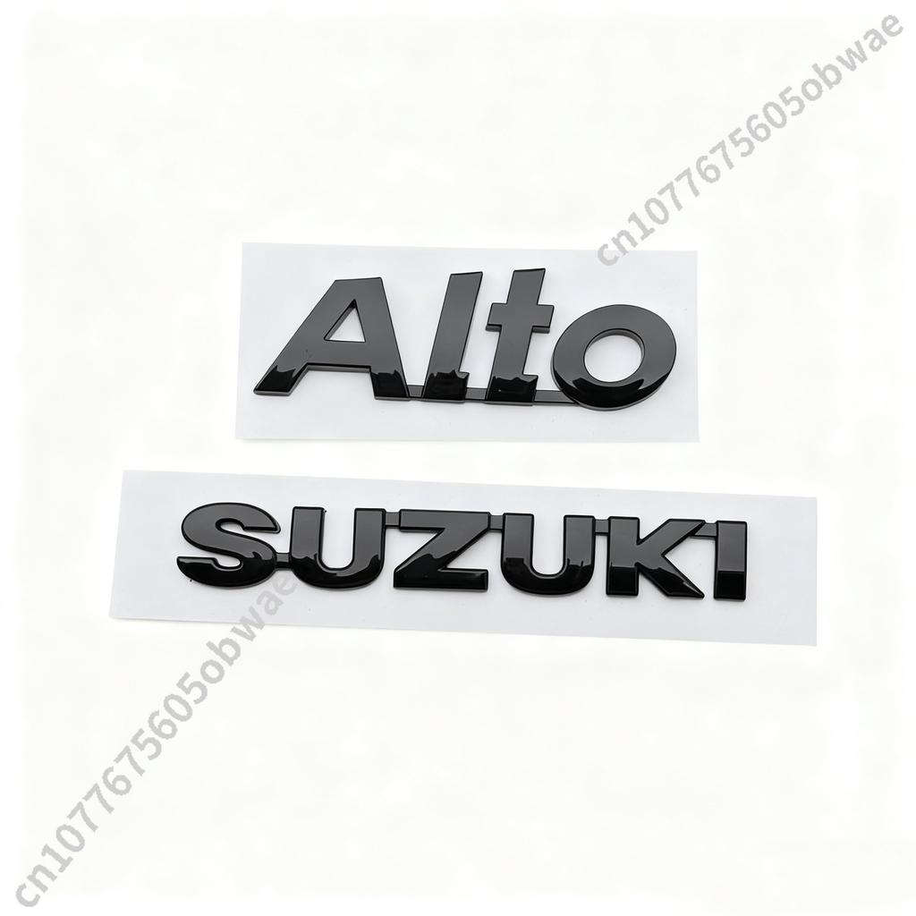 For SUZUKI ALTO Front Rear Car Emblem Badge Logo Black Glossy Auto Sticker Accessories Universal Rear Trunk Badge Logo
