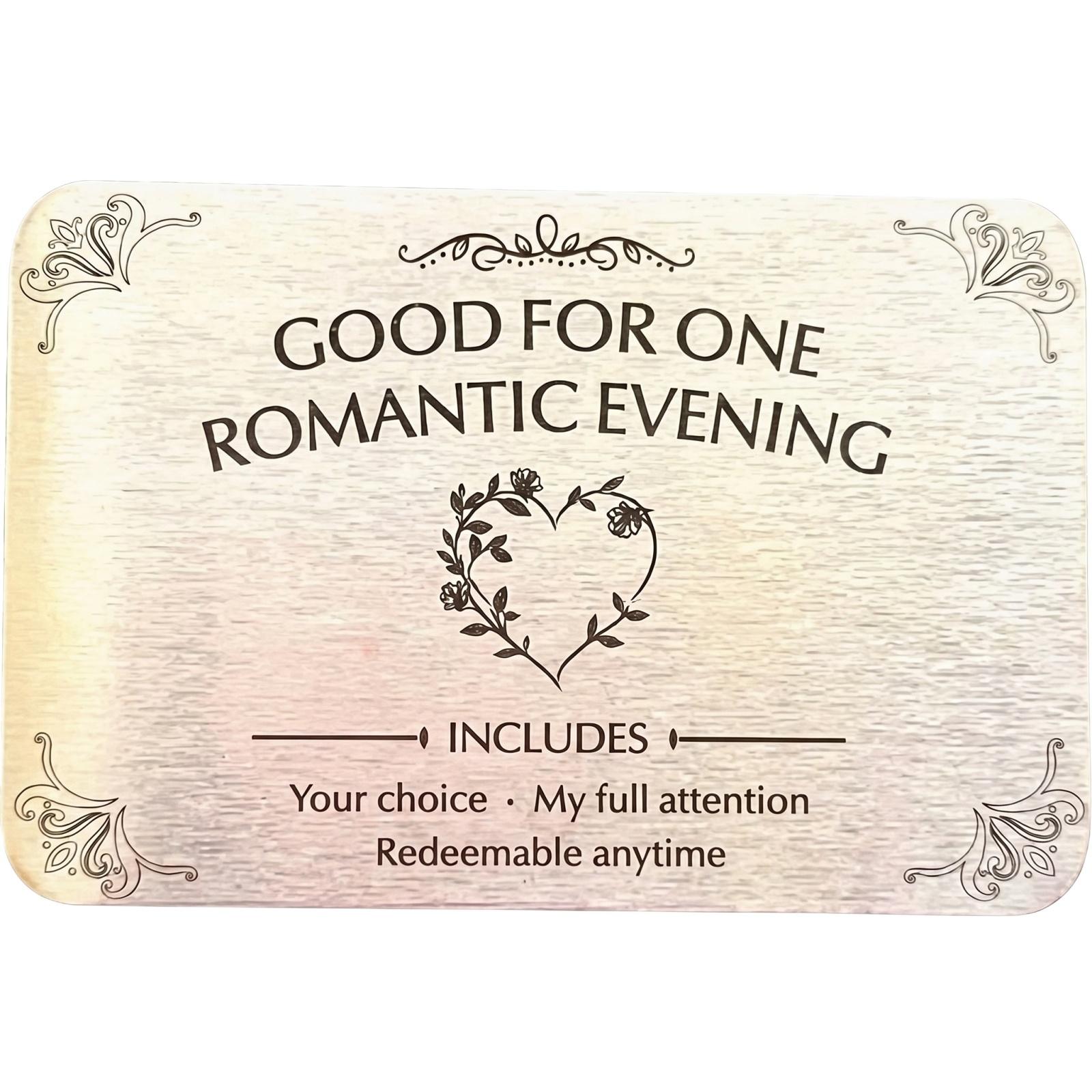 

Lifetime Date Night Pass Card Includes Dinner Drinks Full Attention Redeemable Anytime No Expiration Durable Material Unique Design One Size