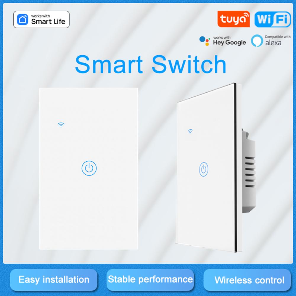 WiFi Touch Panel   Home   Panel LED Indicator Light Tempered Glass Panel Light   Work with   App Wall Touch