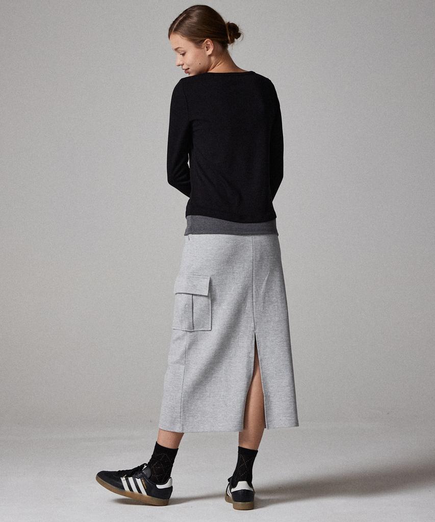 AWESOME STUDIO Cargo Sweat Long Skirt Melange Grey