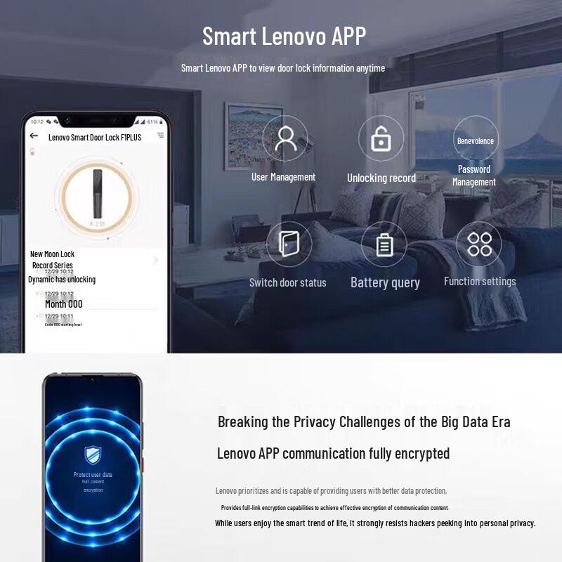 Lenovo A3F Smart Door Lock with Face Recognition