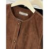 Women Plus Size Contrast Stitch Suede Sleeveless Casual Vest Outerwear