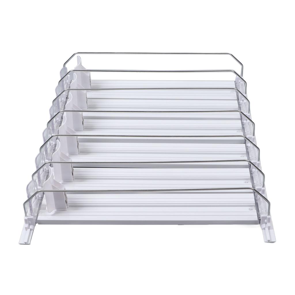 Drink Automatic Pusher Glide ABS White Width Adjustable 12oz 16oz 16.9oz 20oz Refrigerator Soda Can Organizer for