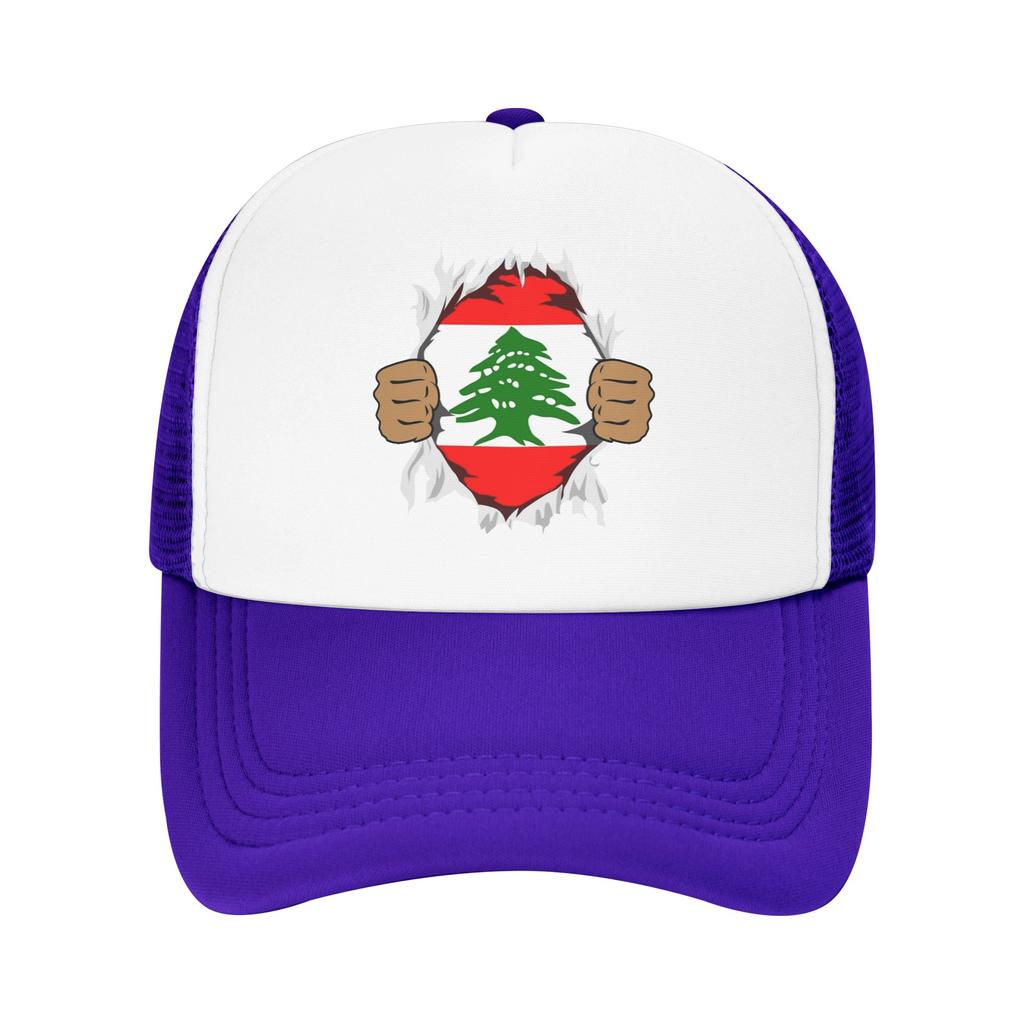Lebanese Lebanon Flag Mesh Baseball Cap Adult Sport Sun Caps Hats Adjustable Summer Trucker Hats