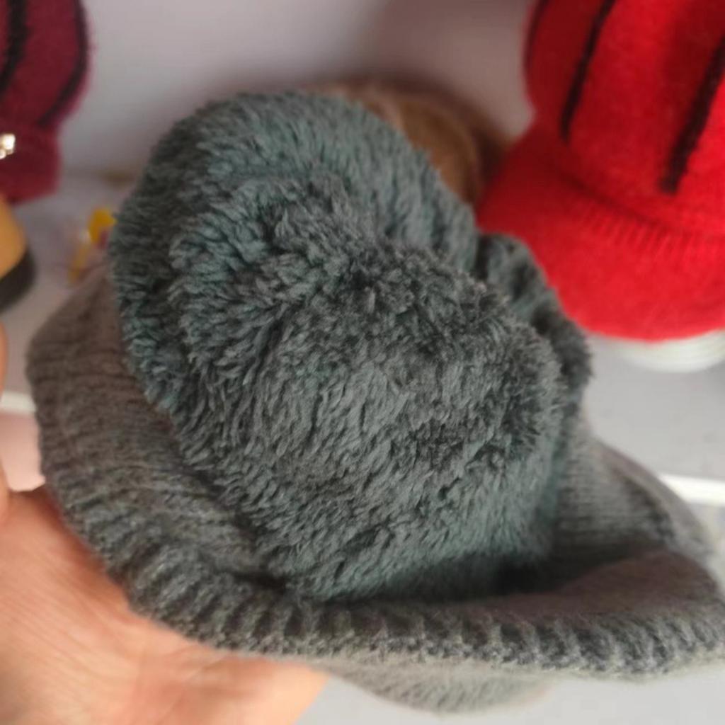 Knitted Hat, Men's Hat, Ear Protection Hat, Thickened Velvet, Outdoor, Warm Hat, Windproof Hat, Cold Proof Hat, Knitted Hat
