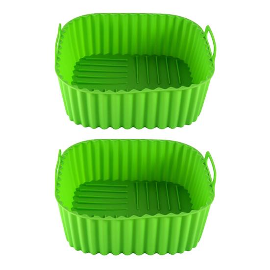 Square Air Fryer Liner Silicone Baking Mat 6.7 Inch Non-Stick Oven Safe Tray BPA-Free Air Fryer Basket for Even Cooking