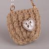 1/12 Doll Mini Knitted Shoulder Bag Pearl Chain Crossbody Bag Doll Dress Up Accessories For Dollhouse Decoration