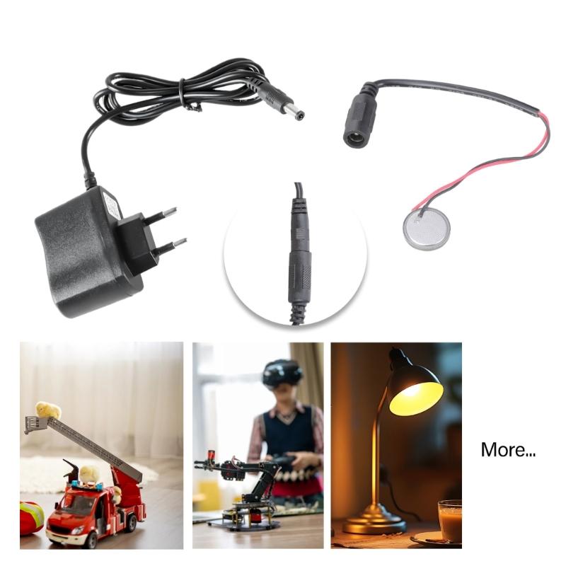 DC3V Power Supply Adapters Replacement For CR2032 Battery With EU Plugs 108cm Cable For Electronic Devices