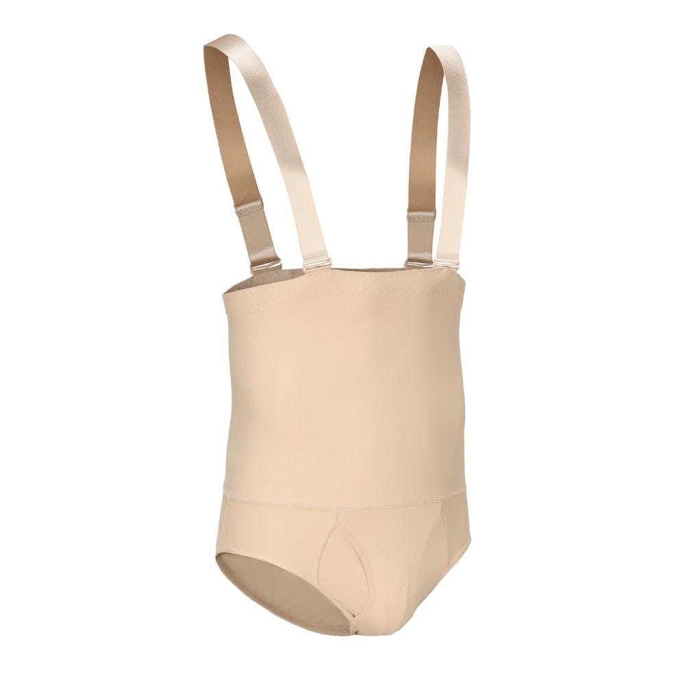 SYPNK03 High Waist Mens Shapewear Compression Tummy Control Briefs With Anti Rolling Suspenders