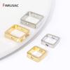 14K Goudkleurig Messing Vierkant Frame Kralen Connector Voor Sieraden Maken Accessoires, Doorboord Kralen Frame Voor DIY Kralen Handwerk
