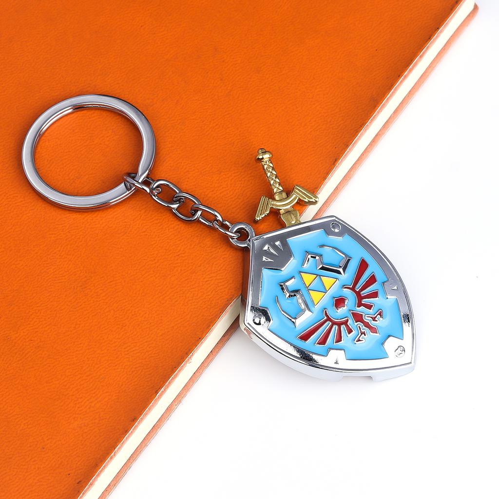 Game Sword And Shield Keychain Pendants Series Hylian Shield Master Sword Metal Pendant Game Peripheral Cosplay Props