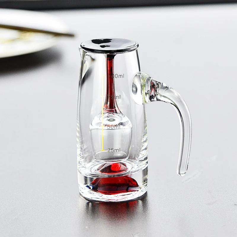 Chinesisches Baijiu Set Glaspot 100ml Mit 12ml Schnapsglas Messskala Transparenter Weinausgießer Für Hausbar