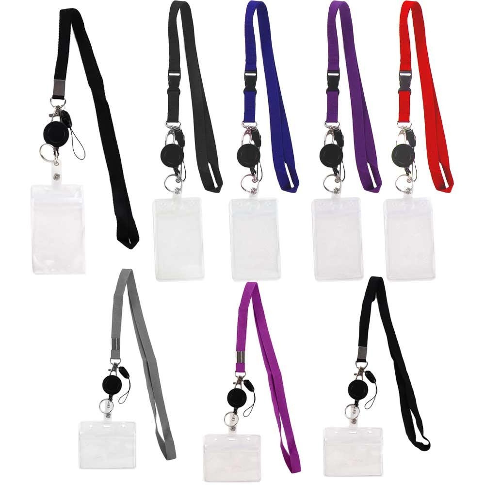 Card Badge Clip ID Card Holder Name Card Holder Retractable Badge Holder Badges Set Lanyard