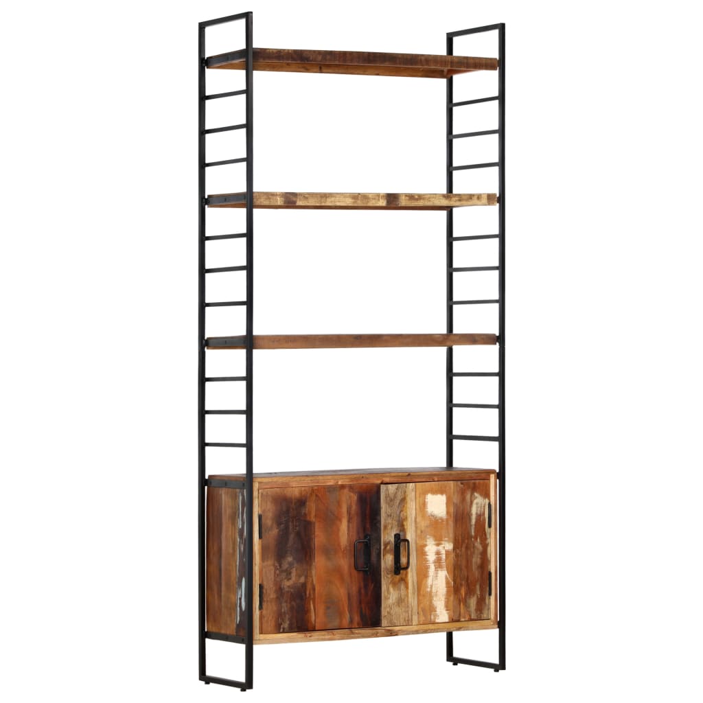 4 Tier Bookshelf 80 X 30 X 180 Cm Reclaimed Wood Brown