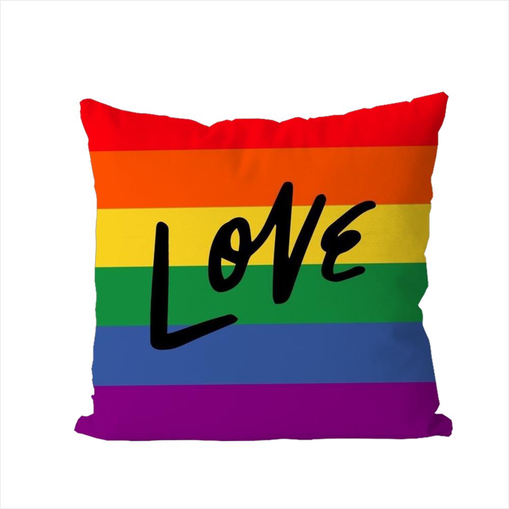 Rainbow Flag Pillow Case For Car Sofa Decorative Home Doublesided Print Plush Square Throw Pillow Cushion Cover