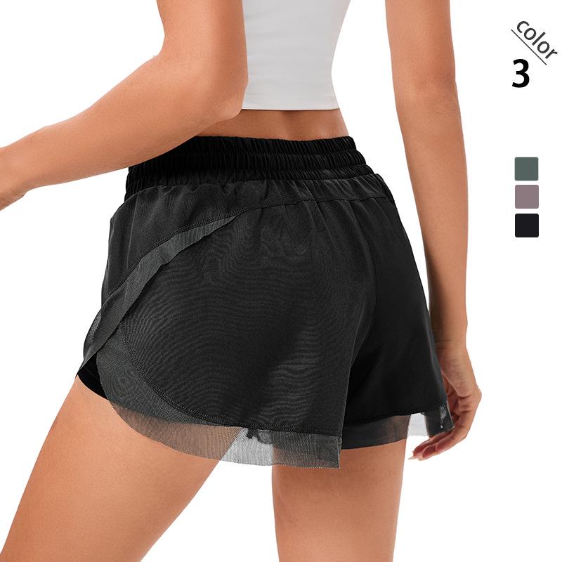 Women's Quick-Dry High-Waisted Running Shorts with Inner Lining