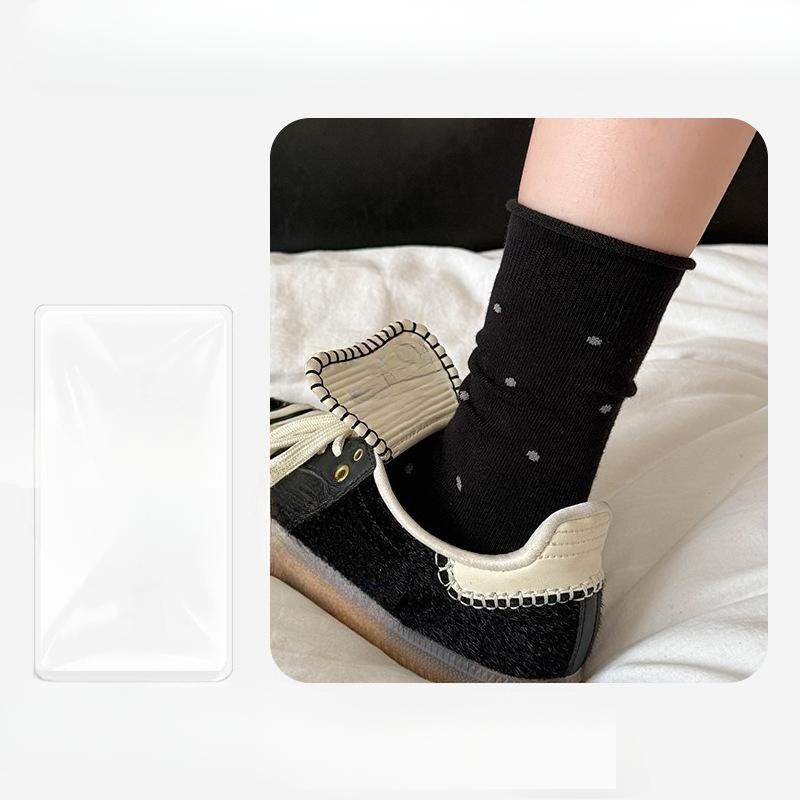 Female Autumn New Style All Kinds of Casual Polka Dot Roll Edge Absorbs Perspirant Deodorant In The Tube Pile Pile Cotton Socks