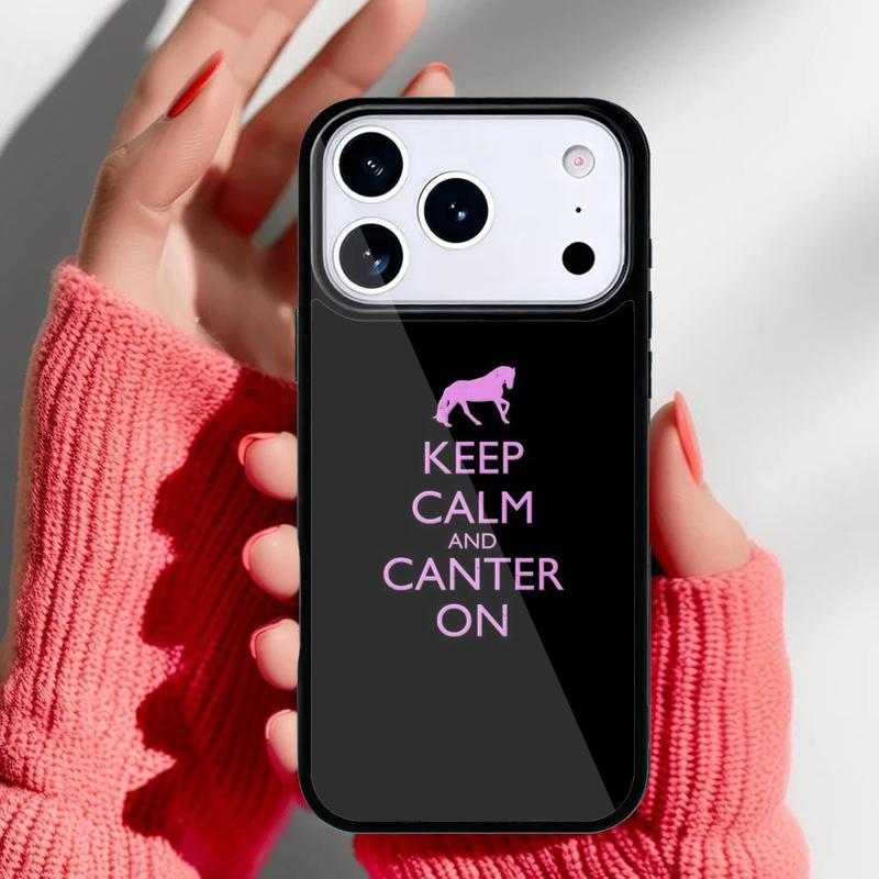 Keep Calm and Ride On Love Horse Pony Phone Case for iPhone 17 16 15 14 13 Pro Max Back Cover for 12 11 Pro Coque