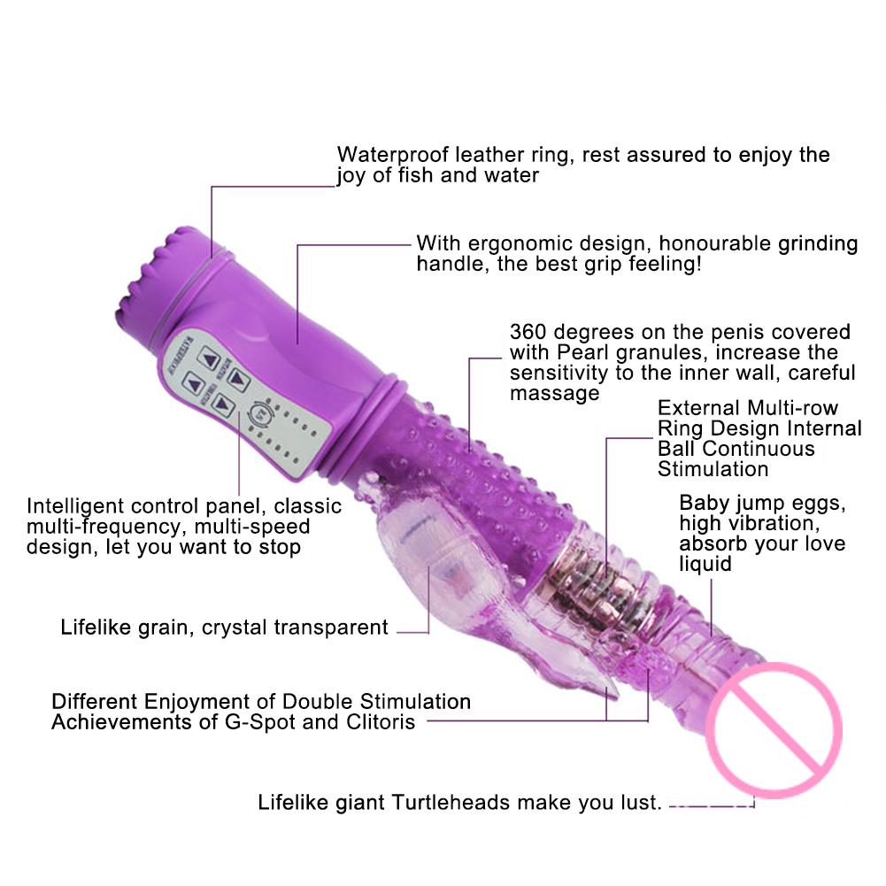 Waterproof Vibrator Women Masturbation Toy Spot G Dildo Frequency Rotary Soft Vagina Adult Product