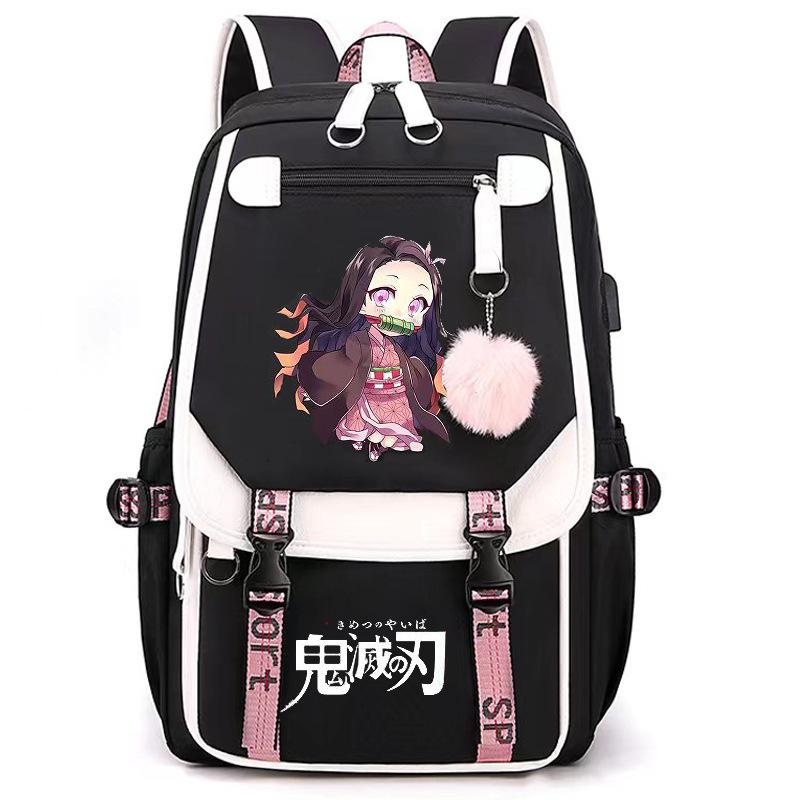 Sun Man Ghost Destroy Peripheral Backpack Large Capacity Teen Student School Bag USB Interface Computer Bag Travel Bag