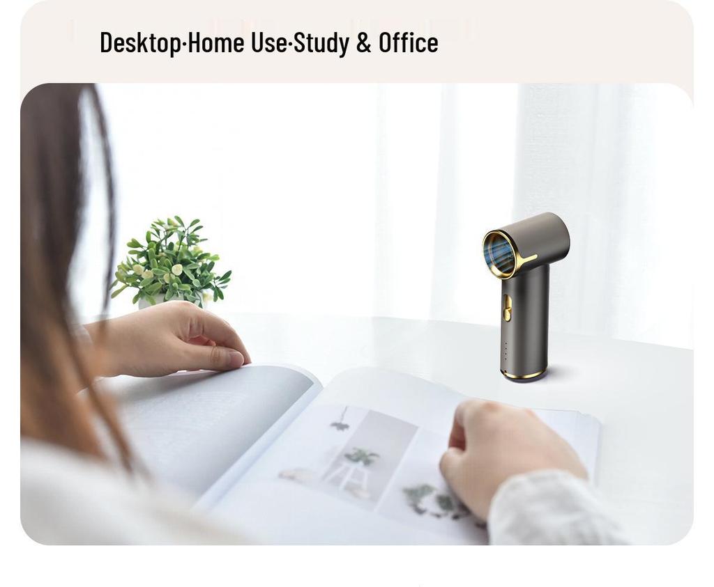 High-Speed T05 Portable USB Turbo Fan: Mini Handheld, Powerful Wind, Silent Operation