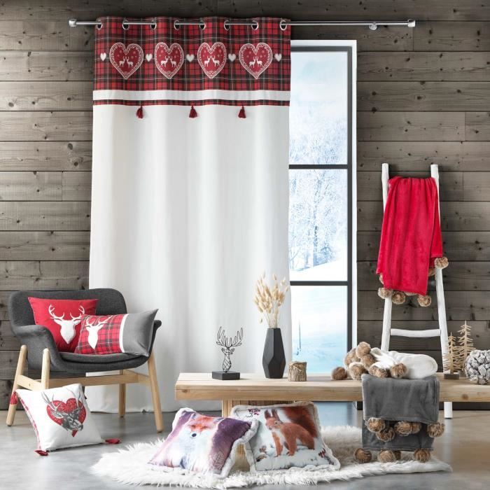 Coussin Décoratif - Heidie - Cerf - 40 X 40 Cm - 100% Coton - Déhoussable