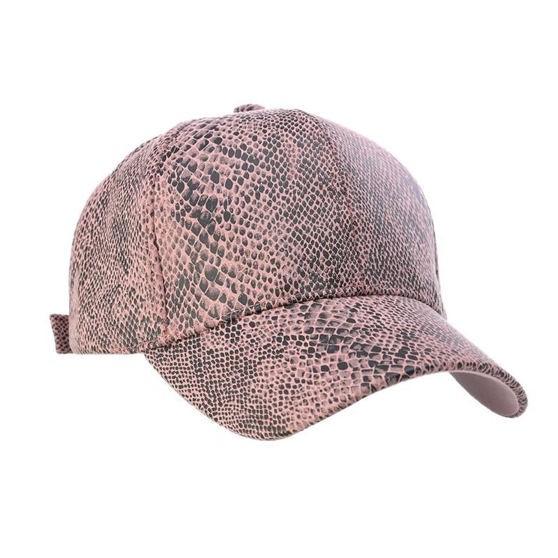 Unisex Snakeskin Print Faux Leather Baseball Cap, Adjustable Snake Pattern Dad Hat, Fashion Casual Sun Hat For Men Women Streetw