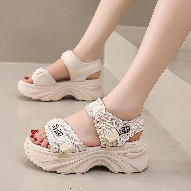 fashion Shoes Female 2024 Hot Sale Platform Women's Sandals Outdoor Casual Sandals Women Sports Wedges Open Toe Shoes Women Zapatos