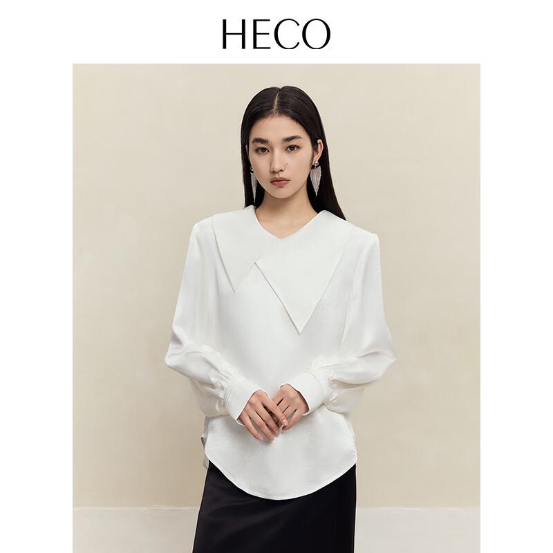 HECO New Chinese Style Layered Collar Acetate Long-Sleeve Shirt for Women L