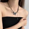 Y2K Spicy Girl Dark Star Leather Choker Necklace - Pure Desire Clavicle Chain