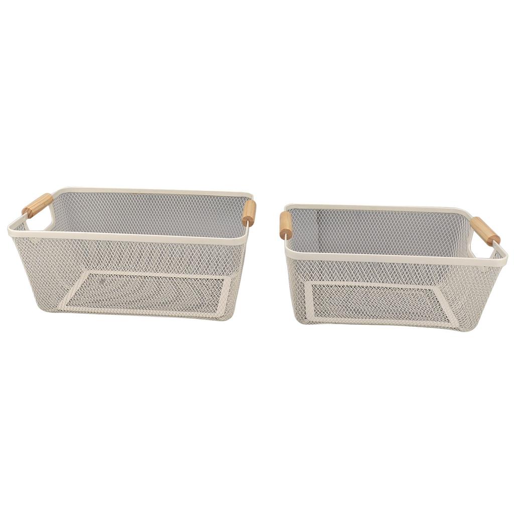 3 ks Kovový drátěný úložný koš Velkokapacitní Dekorativní Pevný Úložný koš z tepaného železa na knihy