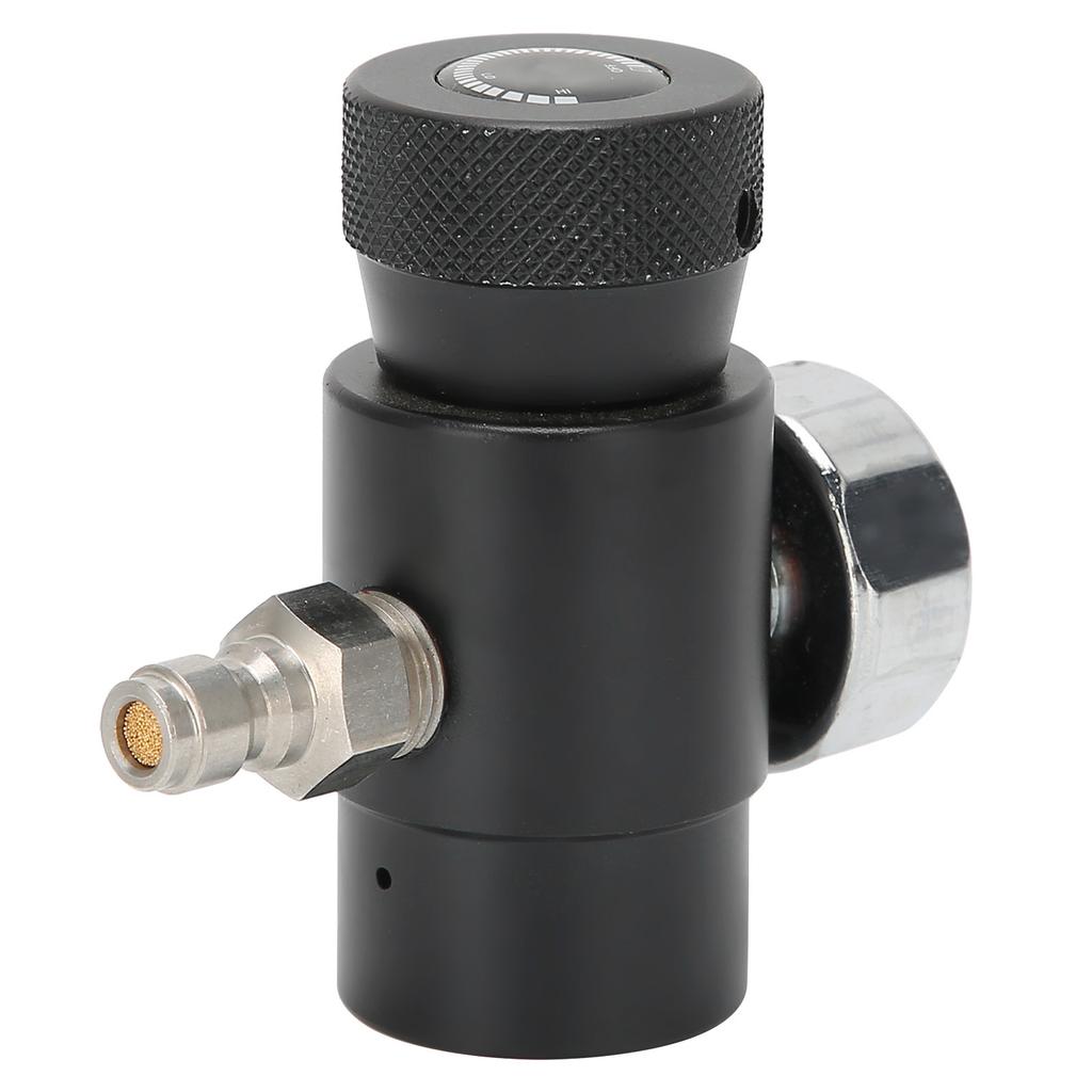 Einstellbares CO2-Nachfülladapterventil mit 8mm Außengewinde ASA 3000psi Manometer Schwarz