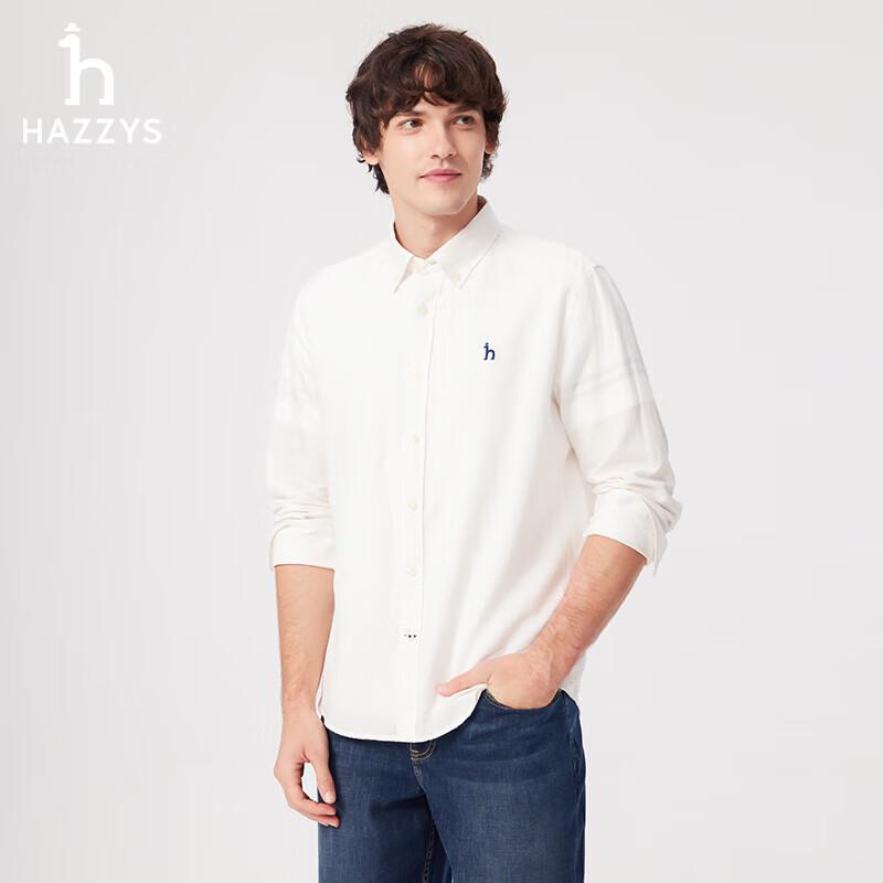 Hazzys Men's Solid Cotton-Linen Long Sleeve Shirt