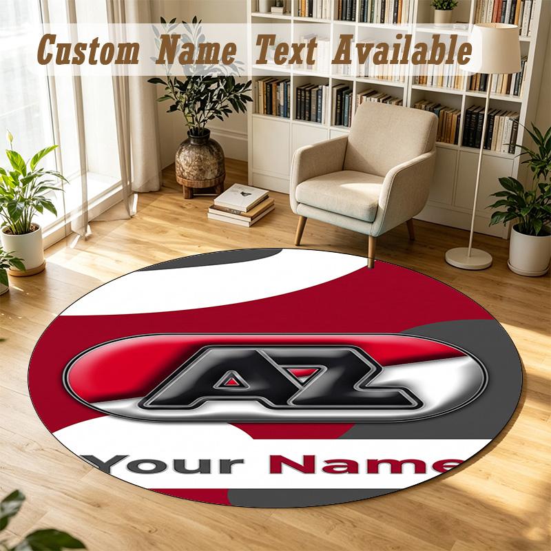 Round Rug Custom NameAZ Alkmaar Pattern Non Slip Carpet Home Floor Decor