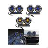 Car Double Head Folding Fan Air Circulation Low Noise Lightweight 2 Speeds Auto Cooling