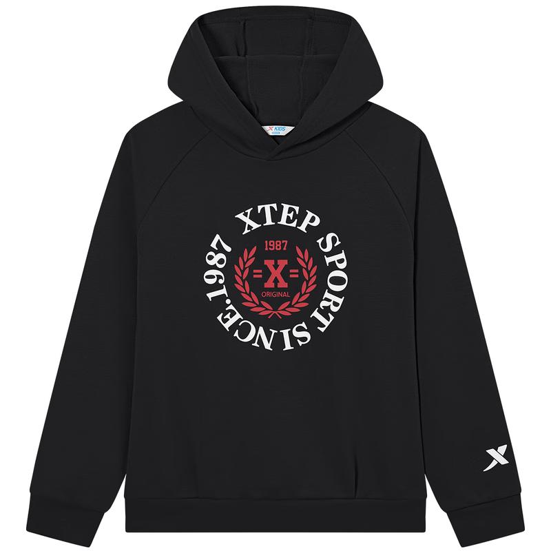 Xtep Kids  Thermal Hooded English Print Sweatshirt 150