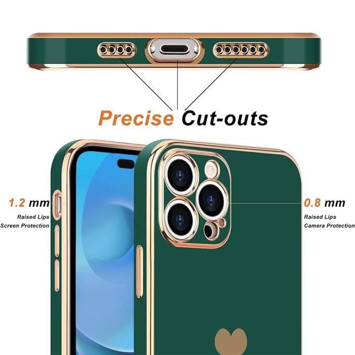 Protective Case - E.F.CONNECTION - for iPhone 14 Pro - Shockproof - Silicone - Heart Pattern