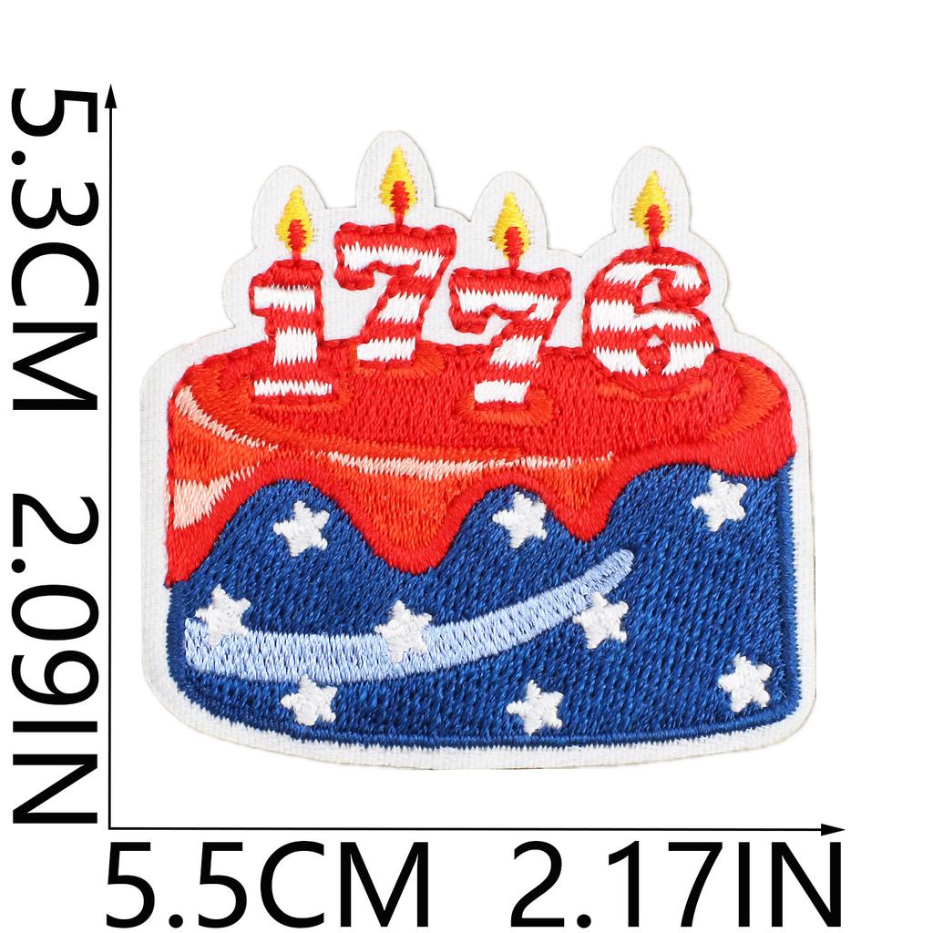American National Day Cake Embroidery Cloth Sticker Bag Decoration Patch Sticker Independence Day Love Eagle Computer Embroidery Label