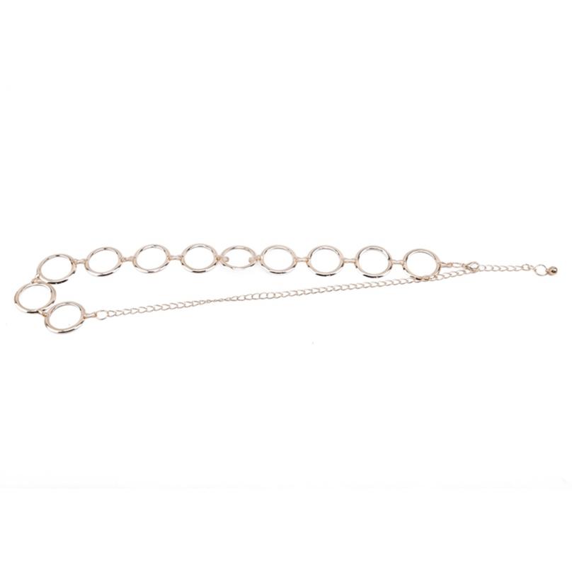 Fashion Gold Plated Belt Decoration Belt for Dress Circle Metal String Girls Belts Metal Waist Chain