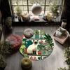 Plant Cat,Round Area Rug,Carpet Rug for Living Room Bedroom Sofa Playroom Decor,Non-slip Floor Mat