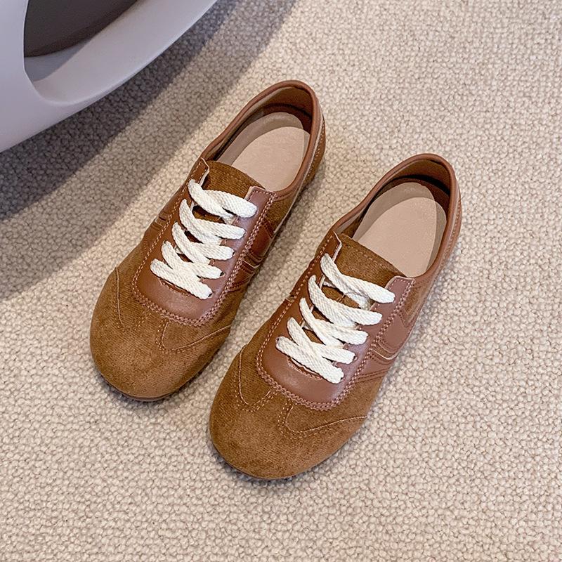 

Женские туфли на плоской подошве, новые весенне-осенние, в стиле ретро, коричневые, повседневные, спортивные, женские, желтые, маленькие белые 40 коричневый