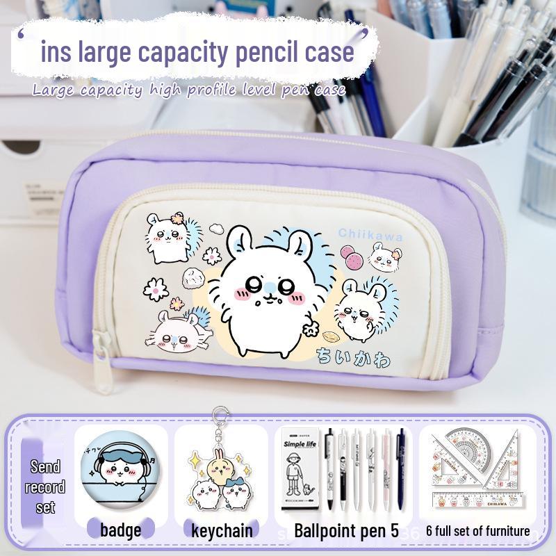 Chiikawa 2025 Torba Ita - Duża Pojemność Podwójna Warstwa Etui na Ołówki Anime dla Dziewcząt.